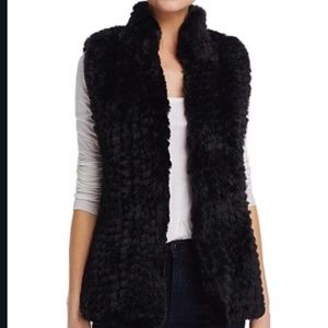 AQUA Black Faux Fur Vest